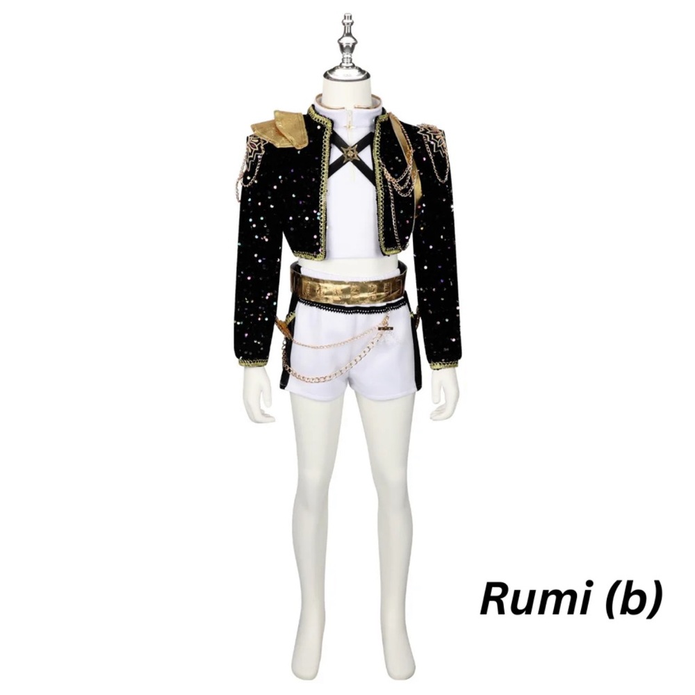 Brand new Black and Gold Embellished Costume Set with wig
